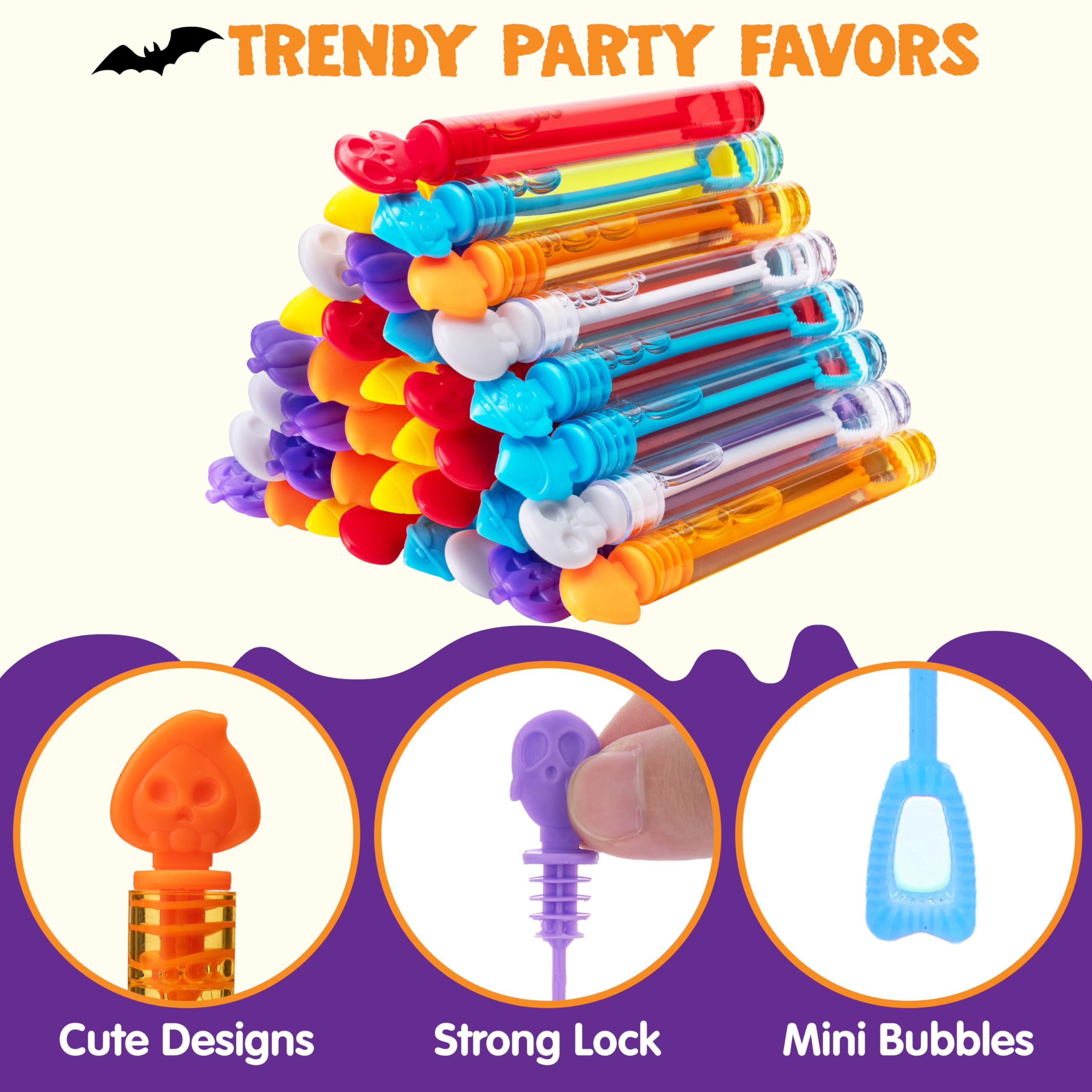 JOYIN 36 PCS Halloween Bubble Wands, Mini Bubbles Party Favors for Kids, Children Bubble Toys Bulk, Halloween Party Favors, Goodie Bags Stuffers, Outdoor Indoor Activity Use, Carnival Prizes