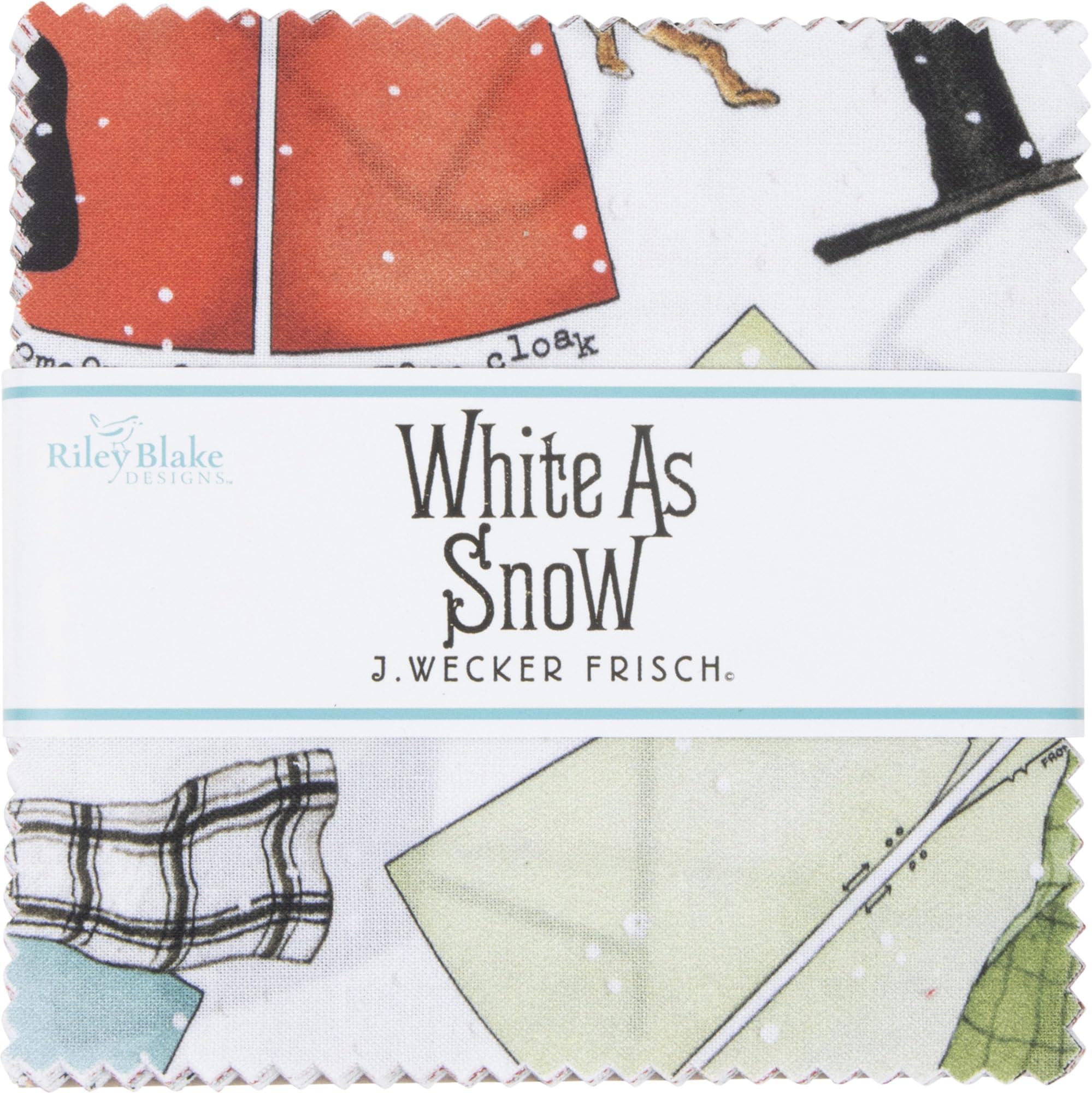 J Wecker Frisch White As Snow 5" Stacker 42 5-inch Squares Charm Pack Riley Blake Designs 5-13550-42