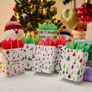 SUNCOLOR 30 Pack Small Christmas Gift Bags With Tissue paper