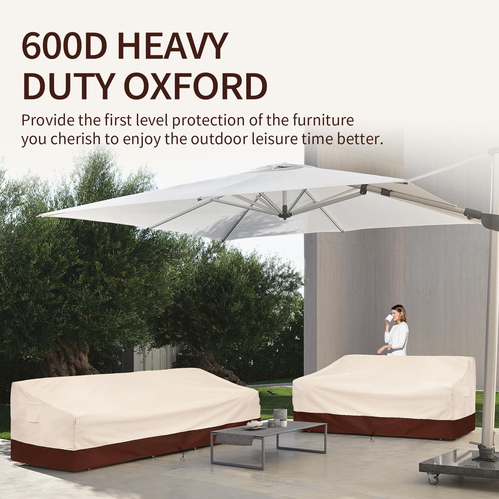 Bestalent Patio Furniture Sofa Covers Waterproof,3-Seater Outdoor Sofa Covers Fits up to 79W x 38D x 35H inches