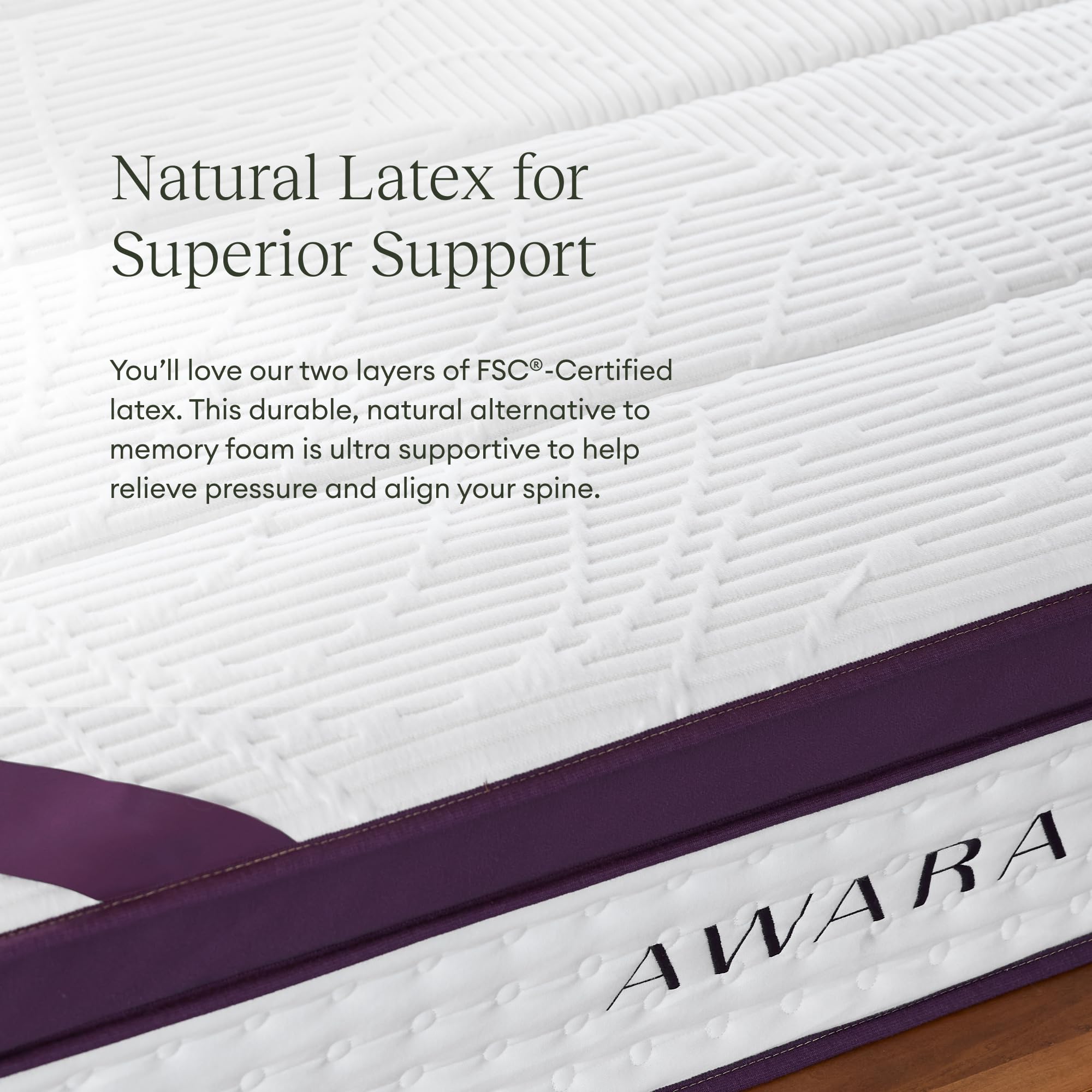 AWARA Premier Natural Hybrid Full Mattress 12 Inch - Certified Natural Latex - Sustainable New Zealand Wool - Steel Springs - 365-Night Trial,White