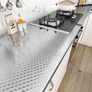 westick stainless steel contact paper for appliance oil proof stainless steel wallpaper peel and stick waterproof silver countertop contact paper for kitchen backsplash stove fridge wrap 78"x15.8"