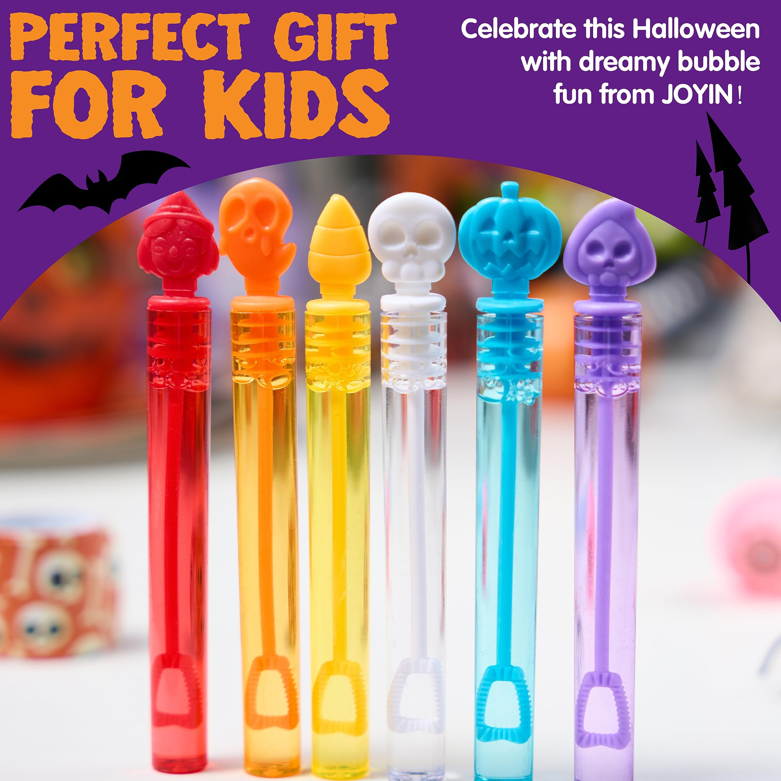 JOYIN 36 PCS Halloween Bubble Wands, Mini Bubbles Party Favors for Kids, Children Bubble Toys Bulk, Halloween Party Favors, Goodie Bags Stuffers, Outdoor Indoor Activity Use, Carnival Prizes