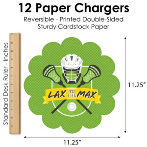 Big Dot of Happiness Lax to the Max - Lacrosse - Party Round Table Decorations - Paper Chargers - Place Setting For 12