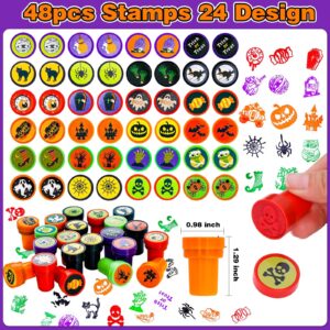 Halloween Party Favors for Kids Toys 264pcs Halloween Prizes Bulk for Kids, Halloween Goody Bag Fillers including Stamper Tattoos Slap Bracelets Rubber Bracelets Treats Non Candy Party Supplies