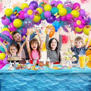 Pink Blue Purple Balloon, 60 Pcs 12 Inches Hot Pink Metallic Purple Teal Yellow Balloons Confetti Balloons for Kids Magic Theme Birthday Decoration Baby Shower Engagement Party Supplies