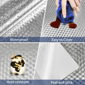 WESTICK Stainless Steel Contact Paper for Appliance Oil Proof Stainless Steel Wallpaper Peel and Stick Waterproof Silver Countertop Contact Paper for Kitchen Backsplash Stove Fridge Wrap 78"x15.8"