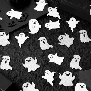 Halloween Ghost Confetti Glitter Sprinkles Paper Scatter Table Decor Party Decorations Supplies for Halloween Night Horror Spooky Themed Baby Shower Birthday Haunted House, 300 Pcs