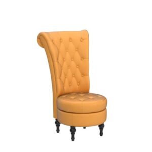 Container Furniture Direct - Mustard Yellow Velvet Accent Chair with Storage and Luxurious Upholstery, Retro Design and Versatile Usage for Livingroom, Bedroom, Lounge and Office