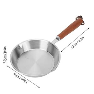 Luqeeg Stainless Steel Frying Pan, Mini Non Stick Fry Egg Pan, Compatible with Induction Stoves, Gas Stoves, Skillet with Ergonomic Handle for Household & Restaurant (16CM)