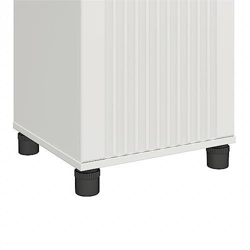 SystemBuild Evolution Kendall Fluted 16" Wide 1 Door Storage Cabinet, White