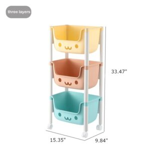 The Simple Co. Colorful Multi-Layer Cute Children's Storage Bin (Two Tier)