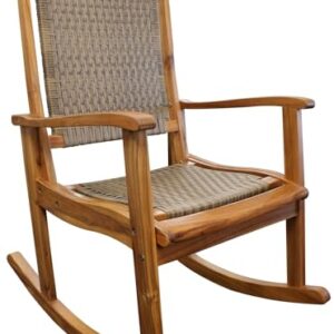 Leigh Country Sequoia Wicker Patio Rocker Rocking Chair, Brown