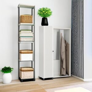 SystemBuild Evolution Kendall Fluted 16" Wide 1 Door Storage Cabinet, White