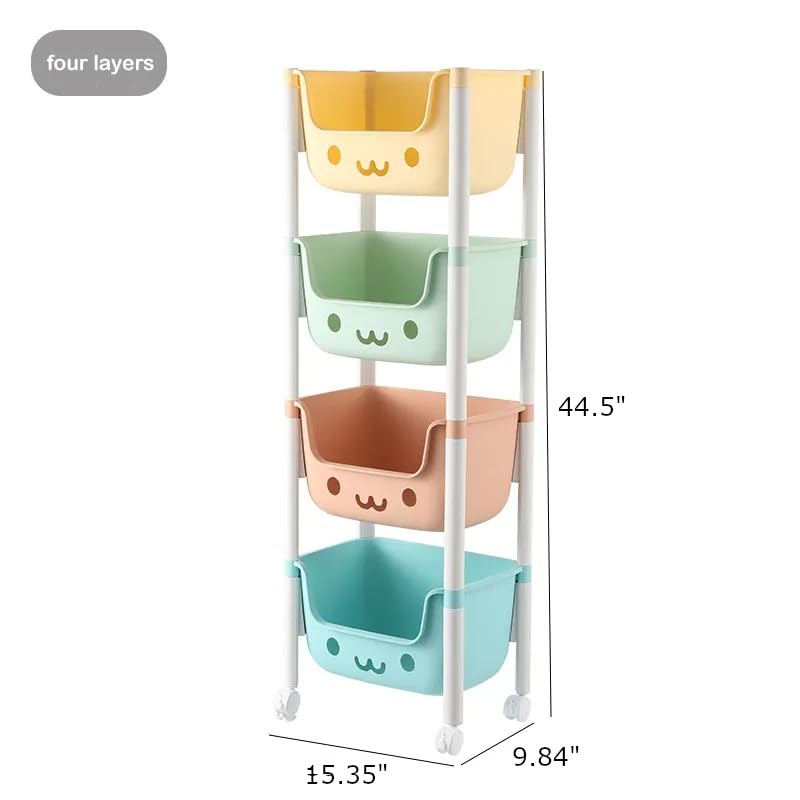 The Simple Co. Colorful Multi-Layer Cute Children's Storage Bin (Two Tier)