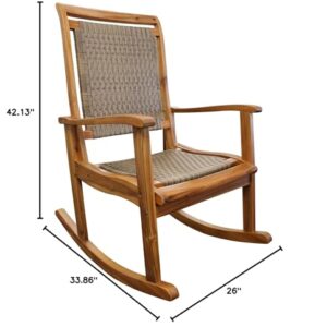 Leigh Country Sequoia Wicker Patio Rocker Rocking Chair, Brown