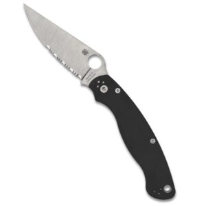 spyderco military 2 folding pocket knife with 4 inch cpm s30v steel blade and g-10 handle - combinationedge - c36gps2