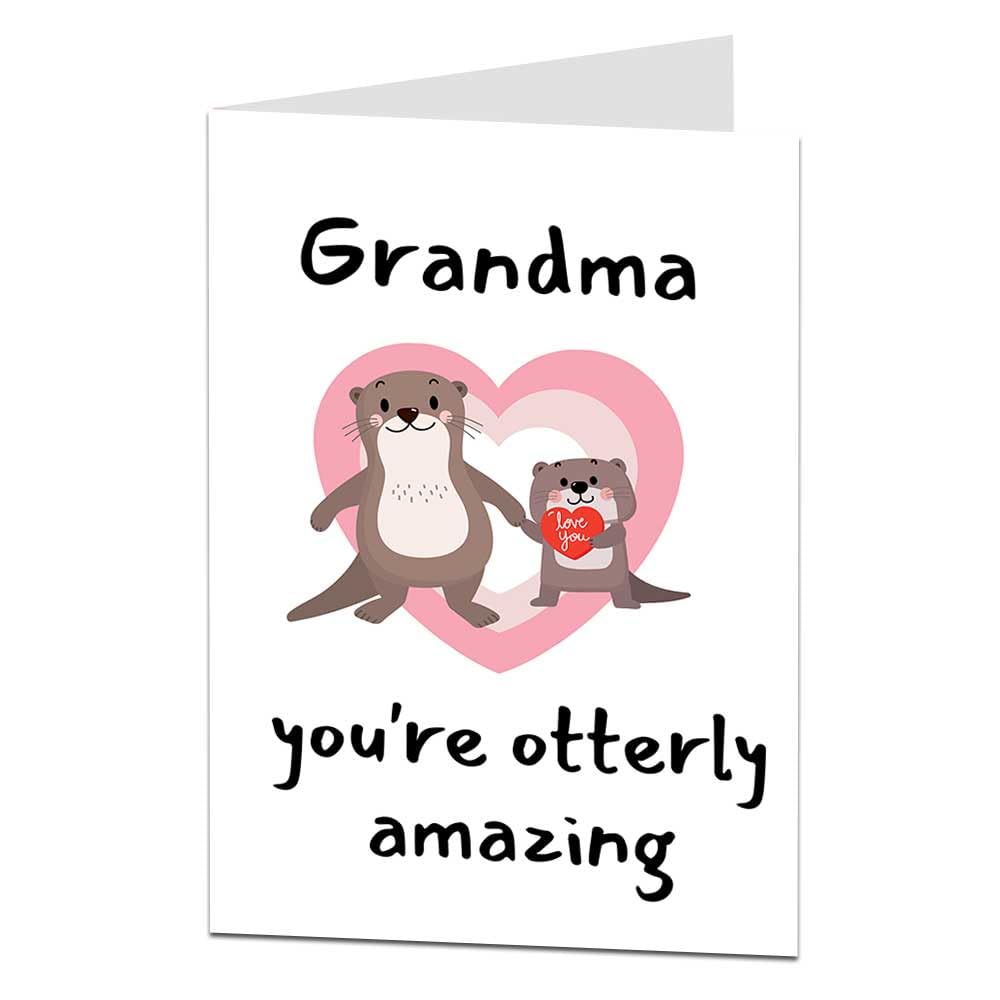 LimaLima Happy Birthday Card To My Amazing Grandma Otter Design From Grandkids Also Perfect For Mother's Day