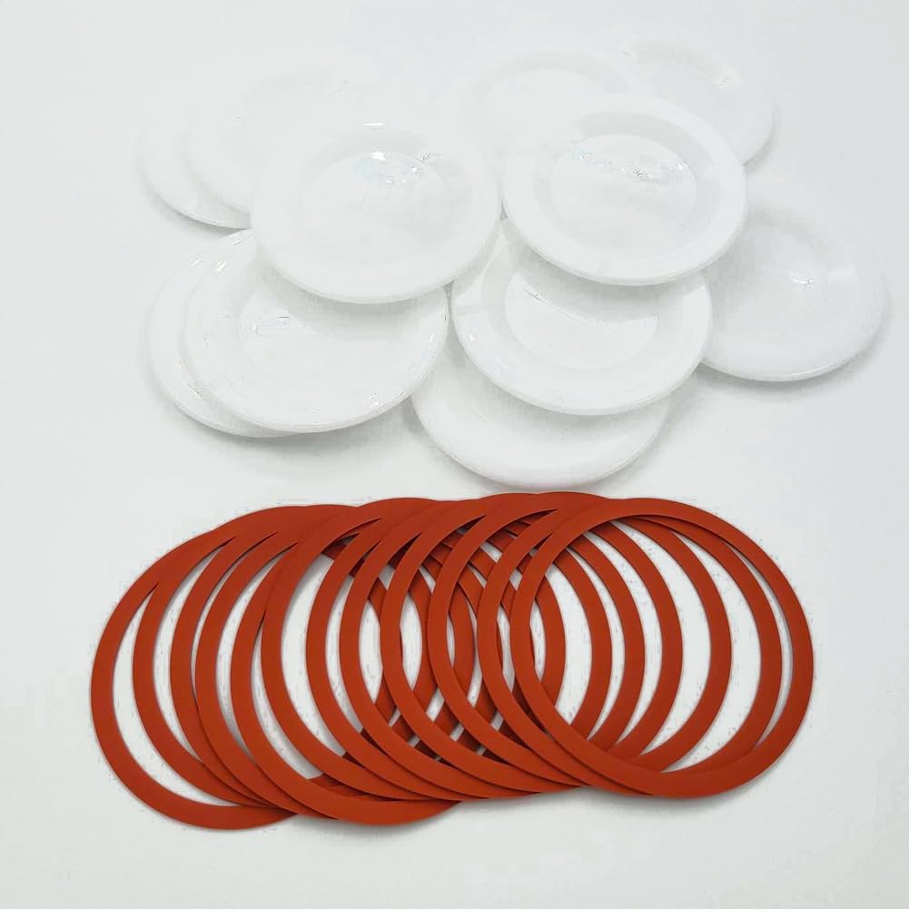 Reusable Canning Lids Bundle Includes 24 Wide Mouth Tattler Lids and Rings and 24 Dissolvable Sunivale Jar Labels For Use With Hot Water Bath, Vacuum Sealer and Pressure Canning Methods Made in USA