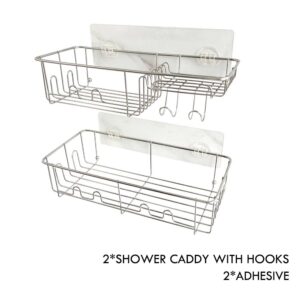 Leeda Shower Caddies, No Drilling, soap Dish Holder 2 Tiers (SLIVERY, Stainless Steel)