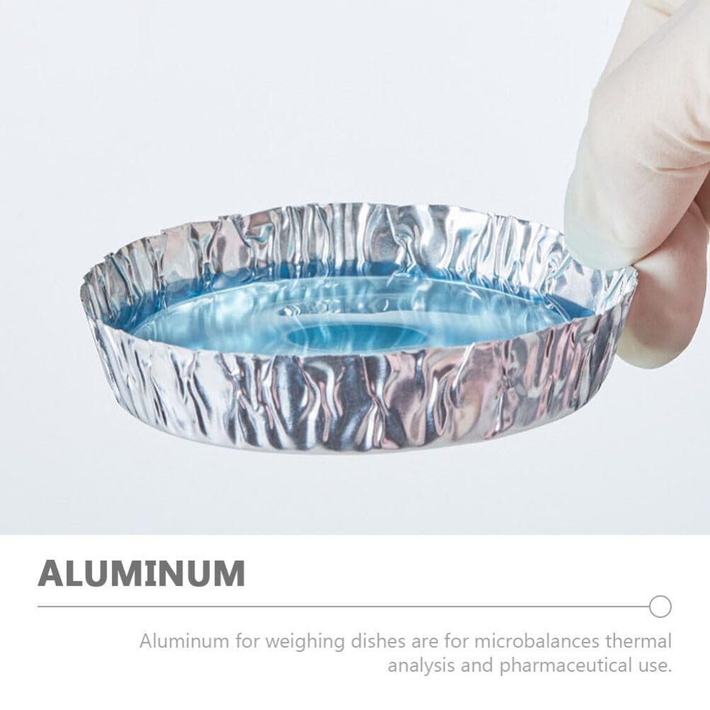 50pcs Weighing Chemistry Weigh Boats Aluminum Foil Pans Small Aluminum Foil Weighing Trays Sample Weighing Tray Aluminium Foil Weighing Plates Lab Equipment Storage Trays