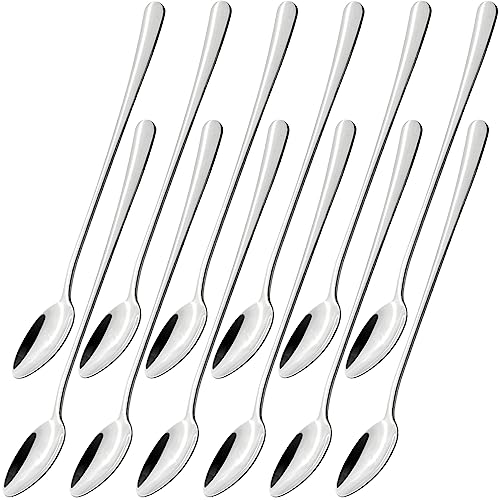 homEdge Stainless Steel Long Handle Spoon, 8.3 Inches Cocktail Stirring Spoons, Coffee Spoon,Set of 12