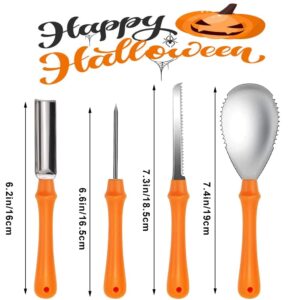 QJIUBA Halloween Pumpkin Carving Kit，Professional Stainless Steel Pumpkin Carving tools，Safe and Easy Bulk Pumpkin Carving Kit for Kids Adults，Family Decorations DIY Carving Gift（10PACS