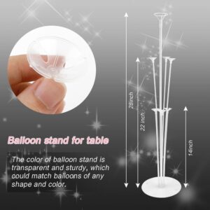 4 Sets Balloon Stand Kit Balloon Sticks With Base for Table Balloon Stands With Base for Floor Balloon Arch Stand With Base Balloon Stands for Table Baby Shower Birthday Wedding Party Decorations