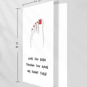 Qiyepbro Funny Birthday card for Mom Toes Mothers Day Card Birthday Gift Card for Mom Daughter Birthday Card Love You Even Though You Gave Me Funny Toes