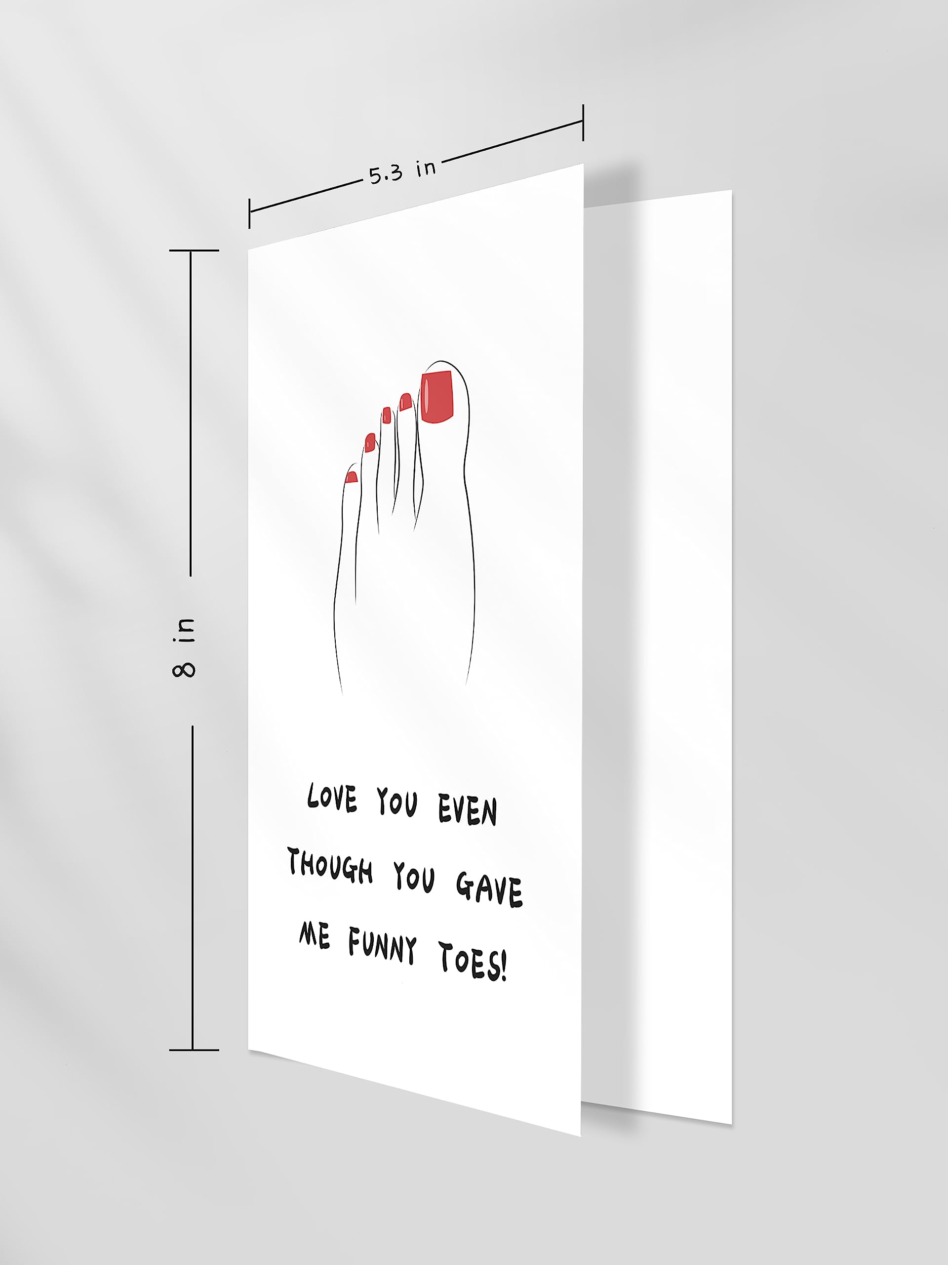 Qiyepbro Funny Birthday card for Mom Toes Mothers Day Card Birthday Gift Card for Mom Daughter Birthday Card Love You Even Though You Gave Me Funny Toes