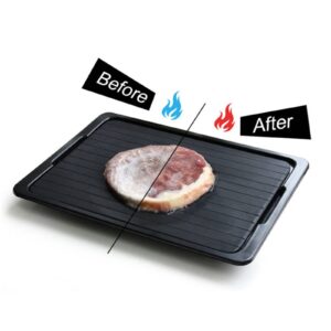 Ace and Olive Meat Defrosting Tray for Frozen Meat with Drip Tray- Meat Thawing Board - Aluminum Meat Thawing Tray for Frozen Meat - Safe Thaw Meat Defroster -Thaw Mat Defrost Tray - Defrosting Mat