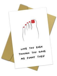 qiyepbro funny birthday card for mom toes mothers day card birthday gift card for mom daughter birthday card love you even though you gave me funny toes