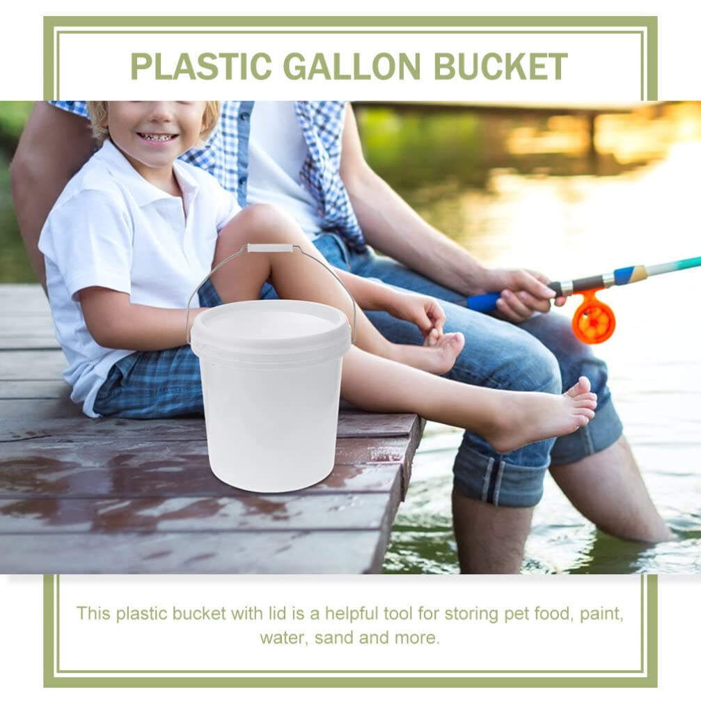 1.5 Gallon Plastic Bucket with Lid, Food Grade Bucket BPA- Durable Heavy Duty Pail Container Multipurpose for Kitchen Farm Industrial DIY Container Supply