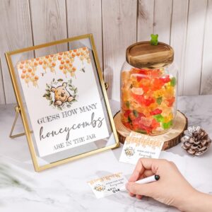 32PCS Cute Bear Guests Game Cards Guess How Many Honeycombs Game for Baby Shower Newborn Party Decoration Party Supplies