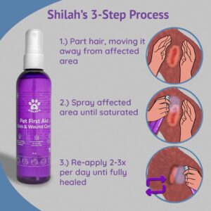 Shilah's Pet First Aid - Dog Hot Spot Treatment - Cat and Dog Wound Care Spray - Anti-Itch Spray for Pet - Cat Wound Care - Paw Cleaner Spray - Promote Quick Healing Skin Repair