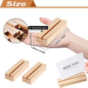 10 PCS Wood Place Card Holders,Wood Sign Holders,Table Number Holder Stands,Picture Holder,Name Card Holder for Wedding,Retail Shop,Parties, Anniversaries,Business Card Holders for Decoration,Events