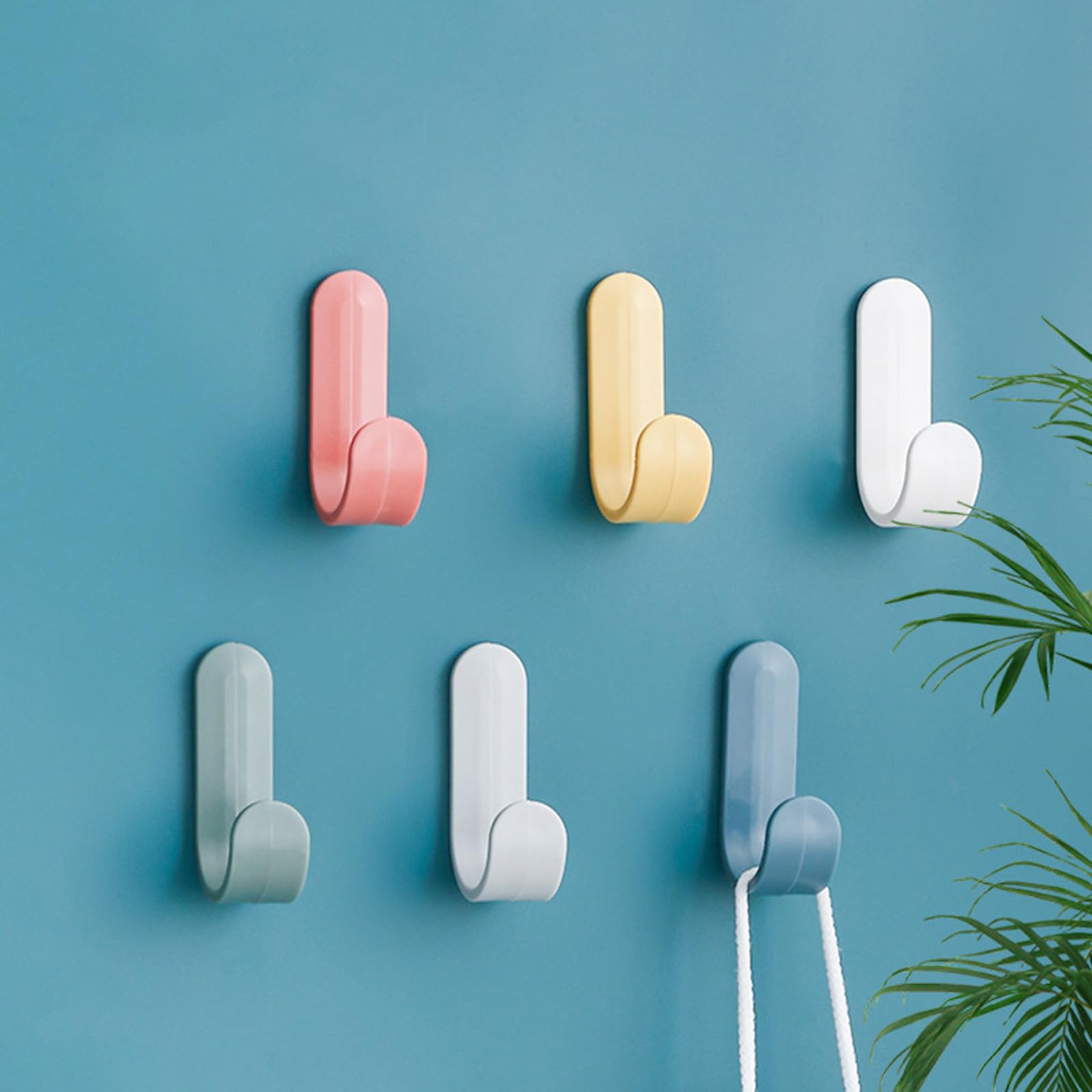 DueHoppee 10 Pack Plastic Adhesive Hooks,Damage Free J-Shaped Hooks Holder,Reusable Seamless Hooks,Cute Key Hooks,White Decorative Utility Hooks for Hanging Hat Cup Glass Headset Towel(Gray)