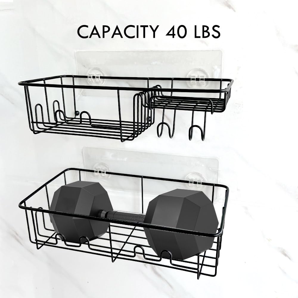 Leeda Shower Caddies, No Drilling, soap Dish Holder 2 Tiers (SLIVERY, Stainless Steel)