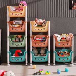 The Simple Co. Colorful Multi-Layer Cute Children's Storage Bin (Two Tier)