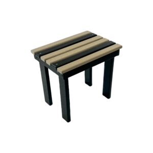 poly outdoor side table - premium quality | affordable price - amish handcrafted in the usa - 20-year warranty - all-weather resistant & maintenance free (weathered wood/black)