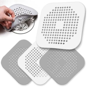 shower hair catcher silicone hair stopper shower tub drain covers drain strainer with suction cup suit for bathroom bathtub and kitchen (4)