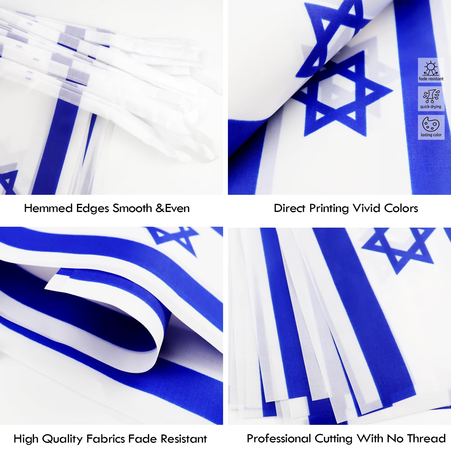 Israel String Flag Pennant Banner - 38 Flags, 42 Feet Small Mini Israeli Flags Bunting Banner for Country Decoration, School, Party, Sports Events