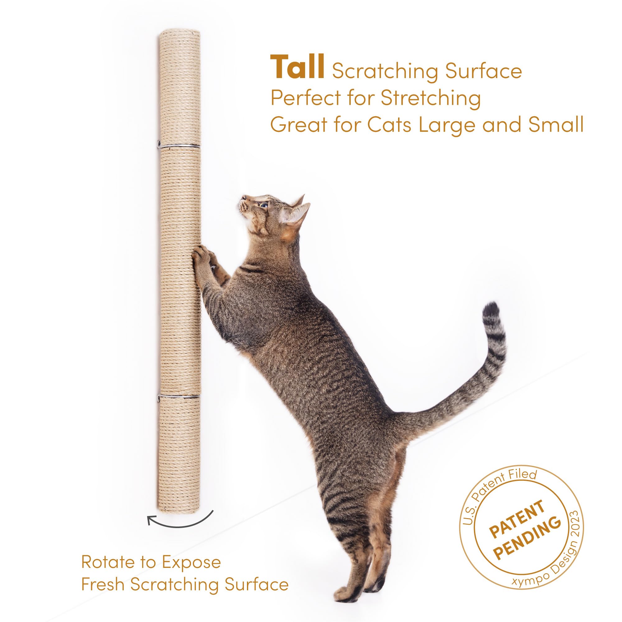 xympo 34" Wall Mounted Cat Scratcher, Sisal Scratching Post