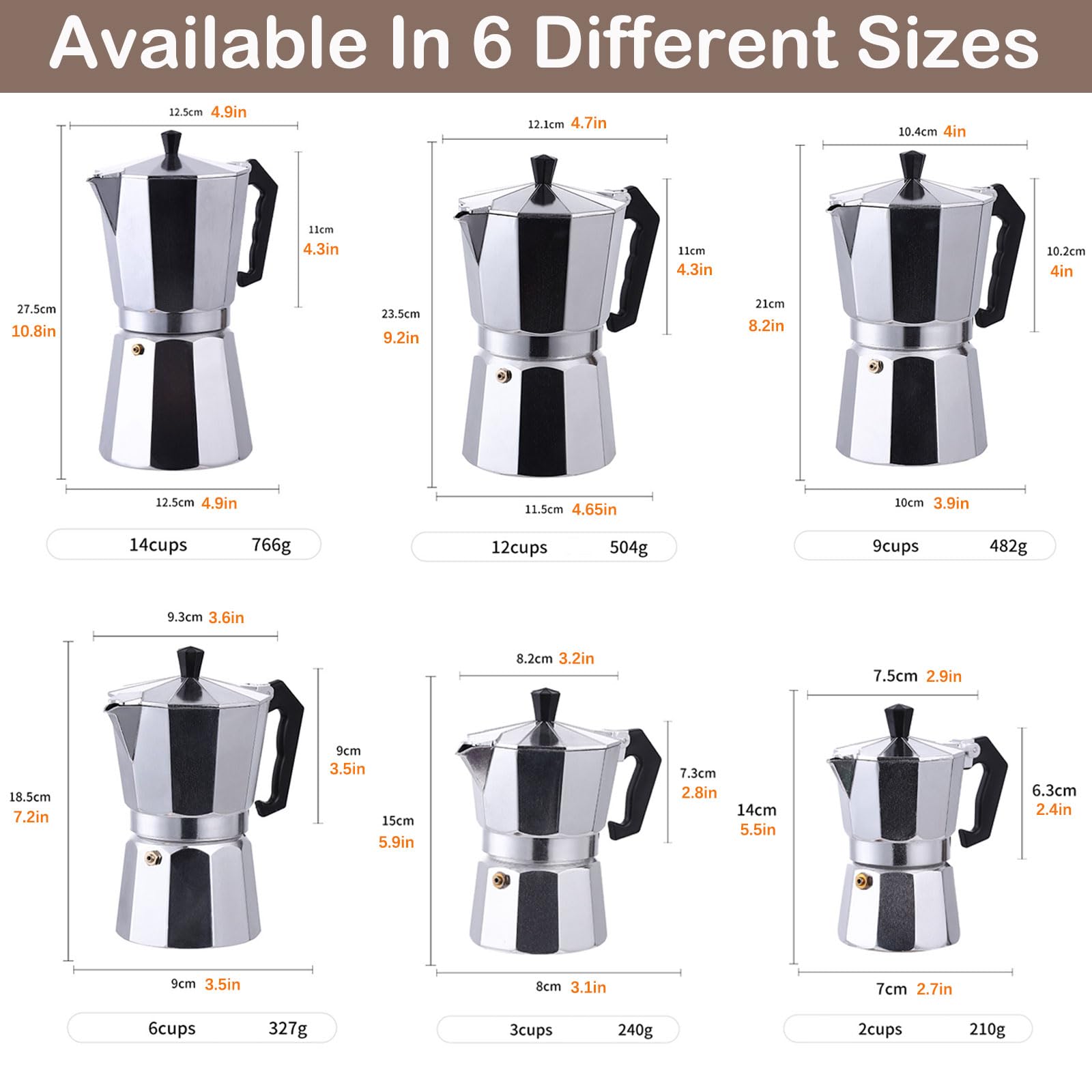 DITOSH 2 Cup Aluminum Espresso Stovetop Coffeemaker Percolator Italian Coffee Maker Moka Express Classic Cafe Maker for Italian and Cuban Café Brewing Greca Coffee Maker 100ml 3.3oz