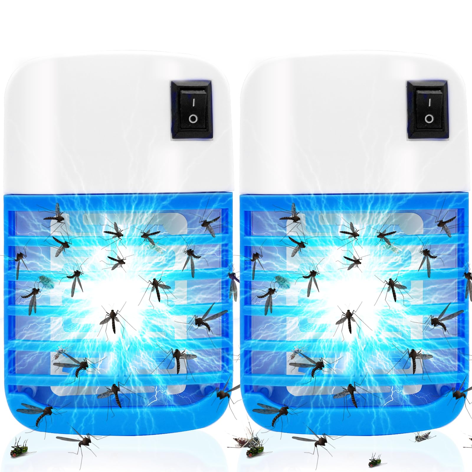 Indoor Bug Zapper,2 PCS Fly Zapper Indoor,Insect Traps for Indoor with Blue Lights,Mosquito Killer for Kids & Pets,Bug Indoor for Living Room, Kitchen, Bedroom, Baby Room, Office (2 Pack)