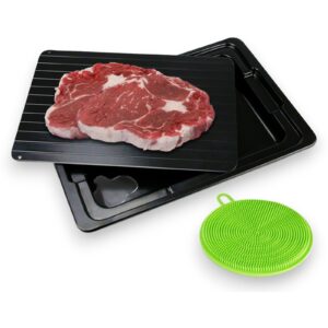 Ace and Olive Meat Defrosting Tray for Frozen Meat with Drip Tray- Meat Thawing Board - Aluminum Meat Thawing Tray for Frozen Meat - Safe Thaw Meat Defroster -Thaw Mat Defrost Tray - Defrosting Mat