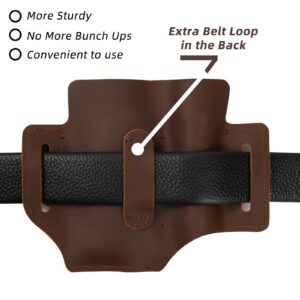 Intotal Multitool Sheath for Belt, EDC Leather Sheath,Brown Leather Belt Pouch for Work and Daily Use,Multi-Kit Gifts for Men, Belt Organizer for Pen Holder/Key Fob/Flashlight Sheath