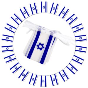 Israel String Flag Pennant Banner - 38 Flags, 42 Feet Small Mini Israeli Flags Bunting Banner for Country Decoration, School, Party, Sports Events