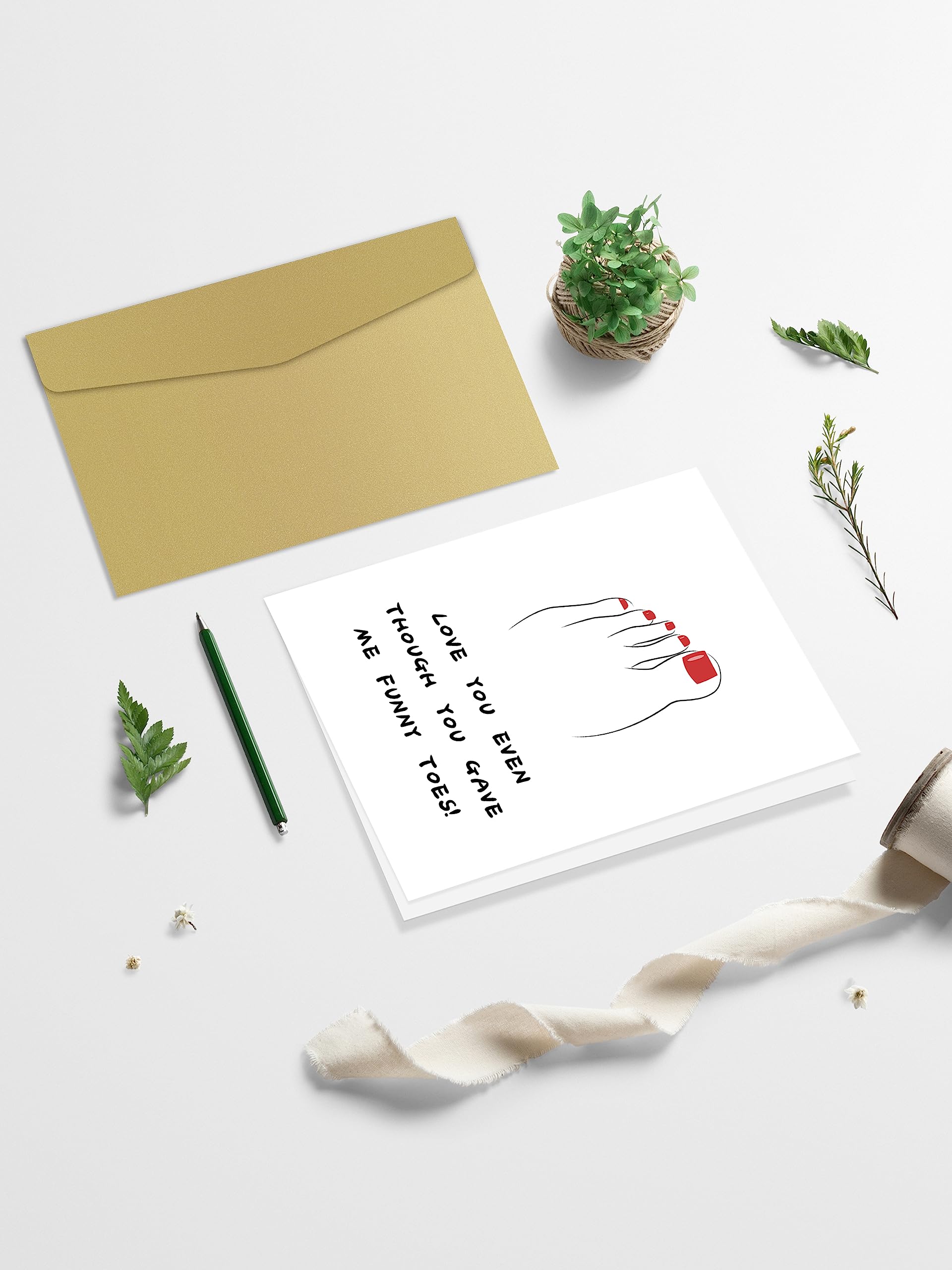 Qiyepbro Funny Birthday card for Mom Toes Mothers Day Card Birthday Gift Card for Mom Daughter Birthday Card Love You Even Though You Gave Me Funny Toes