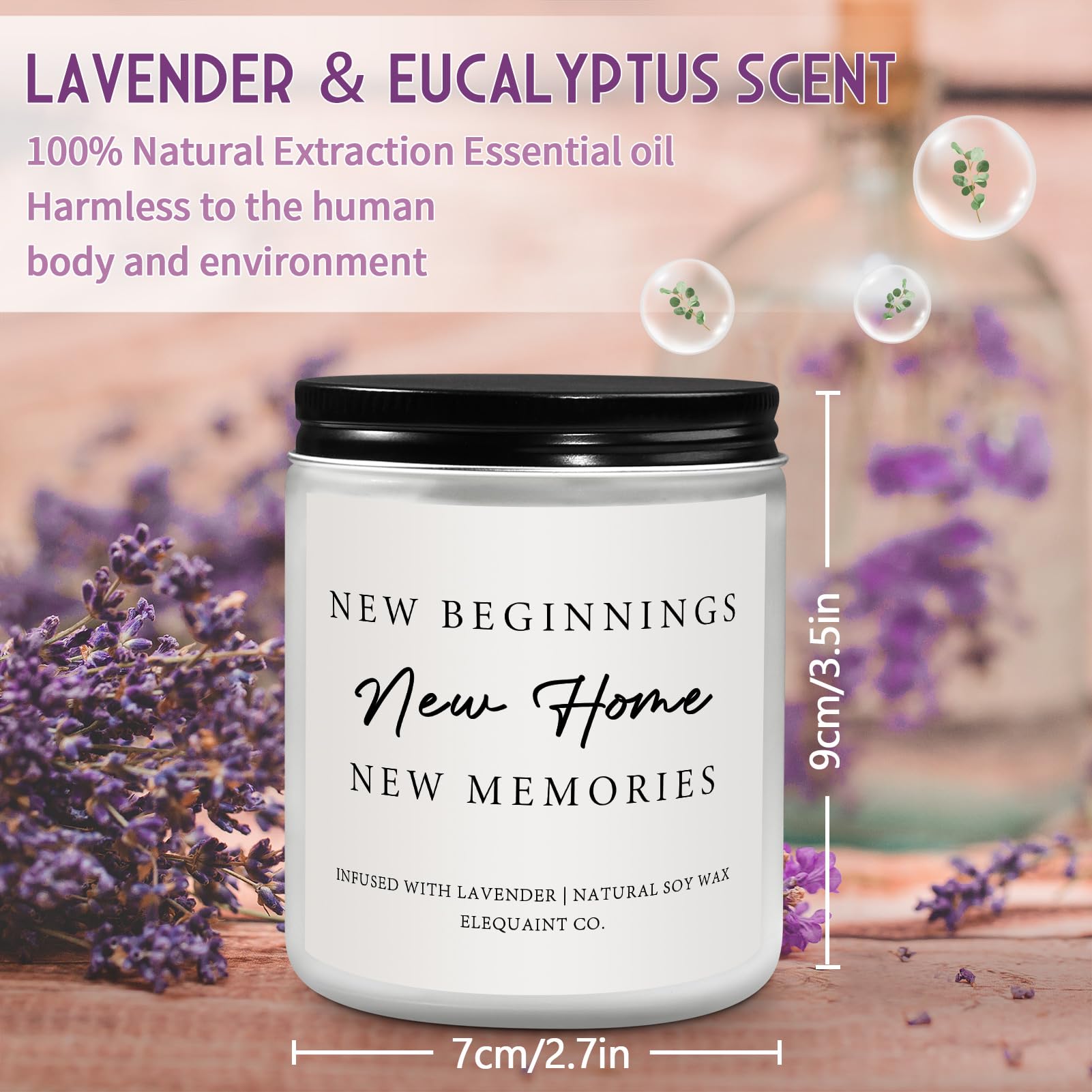 House Warming Gifts New Home, Housewarming Gift for New House - Lavender Scented Candle - New Home Housewarming Gift Ideas, New Homeowner Gifts House Warming Decoration for Friend Women Men